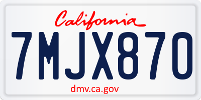 CA license plate 7MJX870