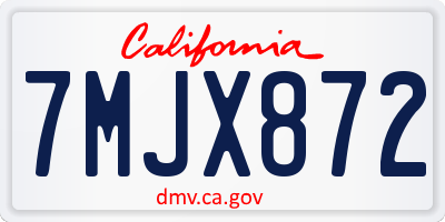 CA license plate 7MJX872