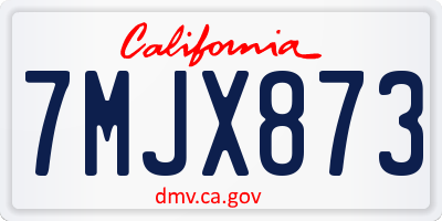CA license plate 7MJX873