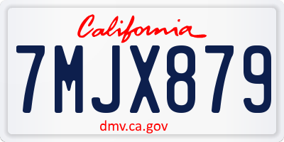 CA license plate 7MJX879