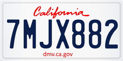 CA license plate 7MJX882