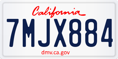 CA license plate 7MJX884