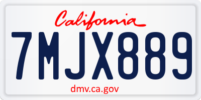 CA license plate 7MJX889