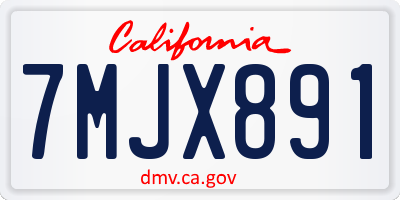 CA license plate 7MJX891