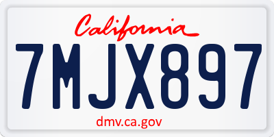 CA license plate 7MJX897