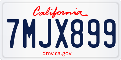 CA license plate 7MJX899