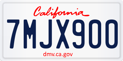 CA license plate 7MJX900