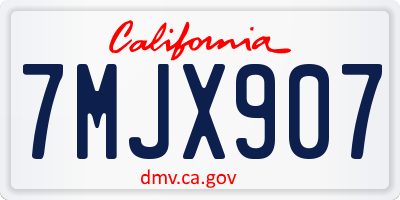 CA license plate 7MJX907