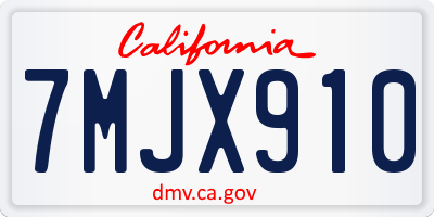CA license plate 7MJX910