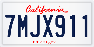 CA license plate 7MJX911