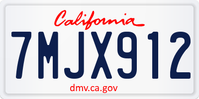 CA license plate 7MJX912