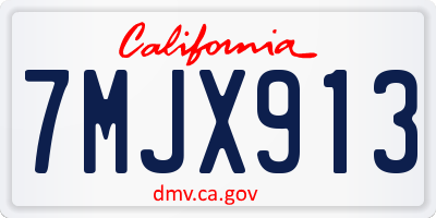 CA license plate 7MJX913