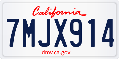 CA license plate 7MJX914