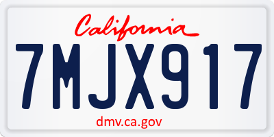 CA license plate 7MJX917