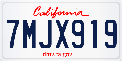 CA license plate 7MJX919