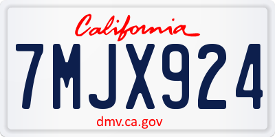 CA license plate 7MJX924