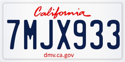 CA license plate 7MJX933