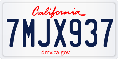 CA license plate 7MJX937