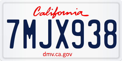 CA license plate 7MJX938