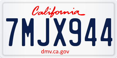 CA license plate 7MJX944