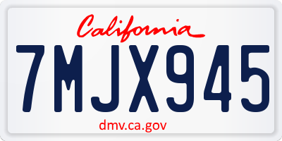 CA license plate 7MJX945