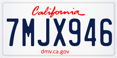 CA license plate 7MJX946