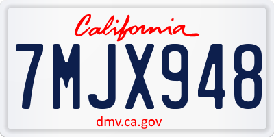 CA license plate 7MJX948