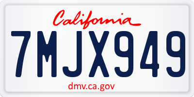 CA license plate 7MJX949