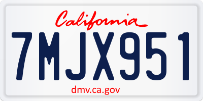 CA license plate 7MJX951