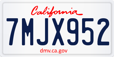 CA license plate 7MJX952