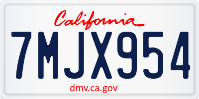 CA license plate 7MJX954