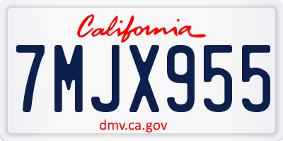 CA license plate 7MJX955