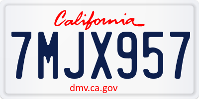 CA license plate 7MJX957