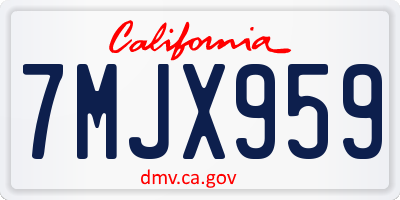 CA license plate 7MJX959