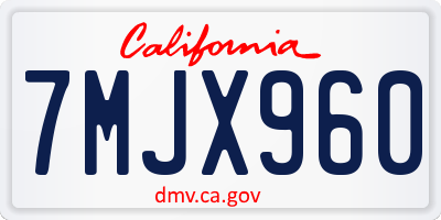 CA license plate 7MJX960