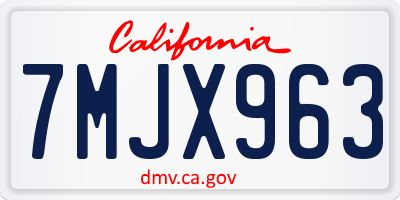 CA license plate 7MJX963