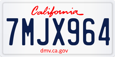 CA license plate 7MJX964