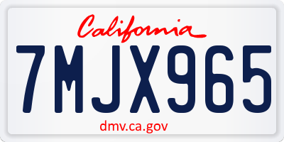 CA license plate 7MJX965