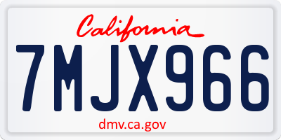 CA license plate 7MJX966
