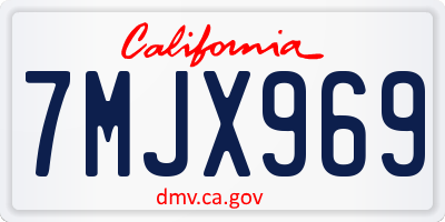 CA license plate 7MJX969