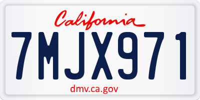 CA license plate 7MJX971