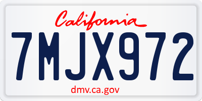 CA license plate 7MJX972