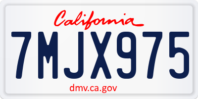 CA license plate 7MJX975