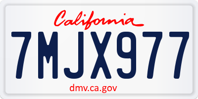 CA license plate 7MJX977