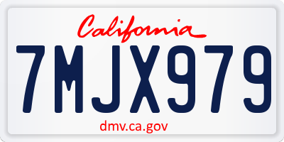 CA license plate 7MJX979