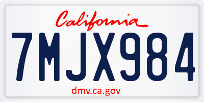 CA license plate 7MJX984