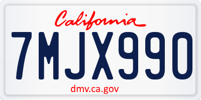 CA license plate 7MJX990