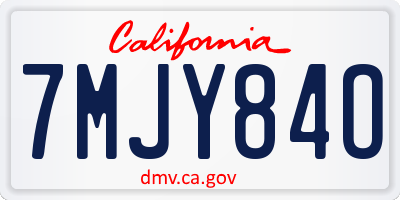 CA license plate 7MJY84O