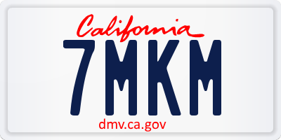 CA license plate 7MKM