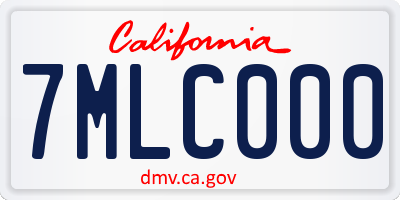 CA license plate 7MLC000